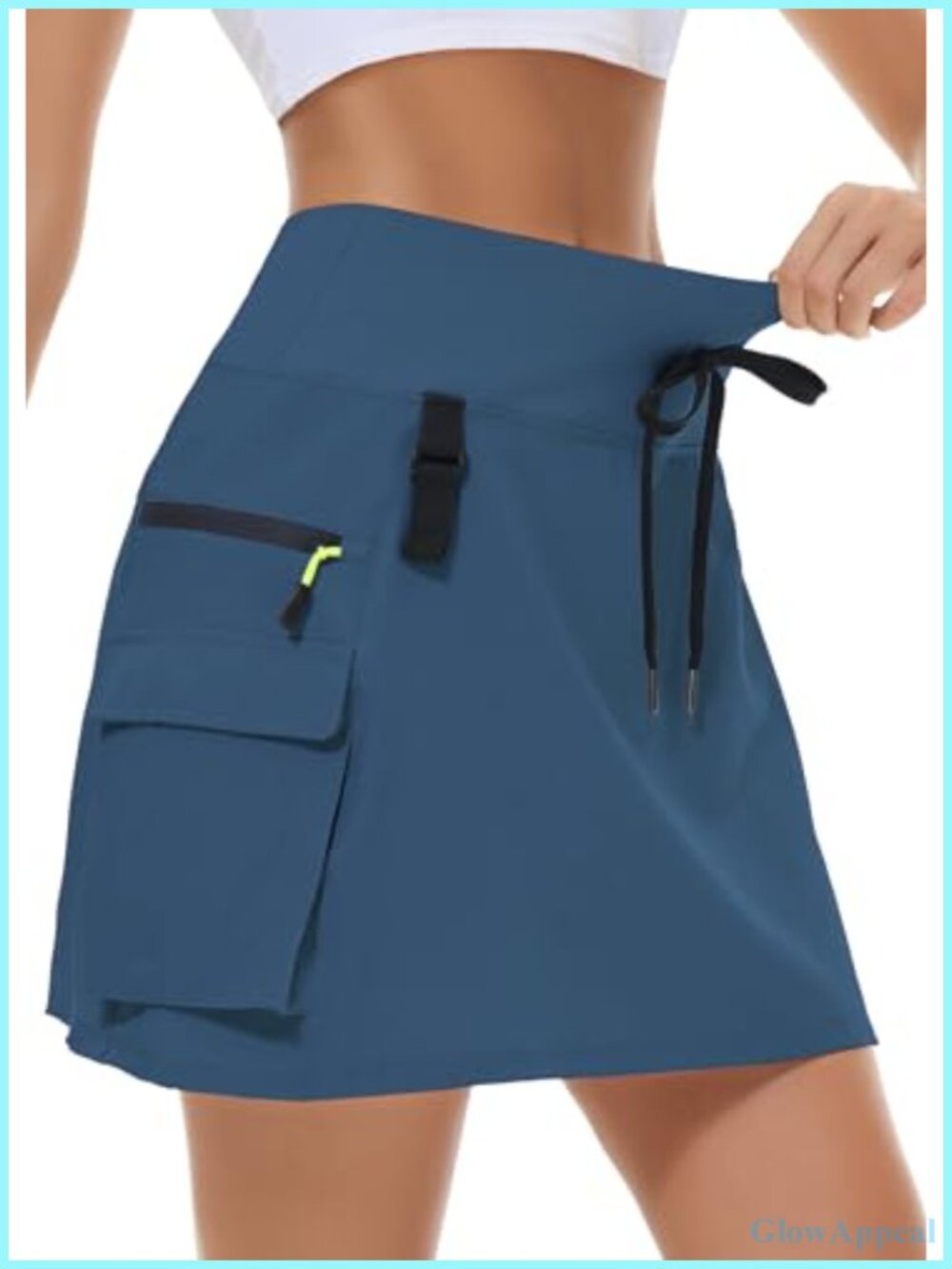 Women's Hiking Cargo Skort with Zipper Pockets, UPF 50+, Water Repellent